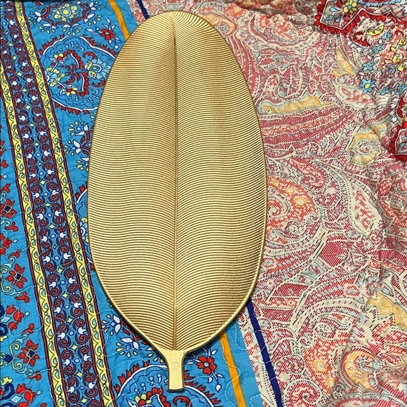 Enchanted Tropic 16” Gold Leaf Decorative Tray – Vanity, Jewelry, Home Accent - Picture 1 of 5